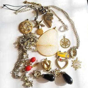 Lot of vintage to recent jewelry lot upcycle craft repurpose rescue box